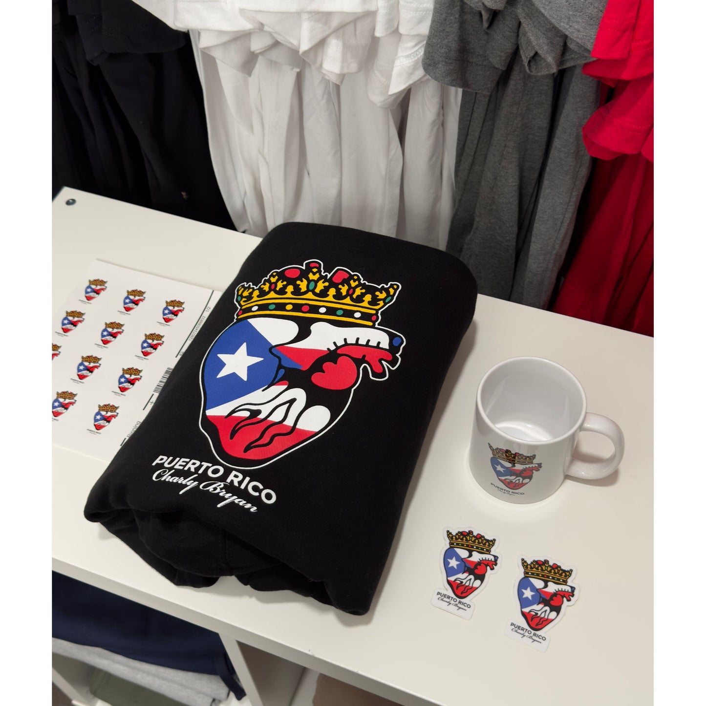 Limited Edition "Puerto Rico" Hoodie - Flag in my Heart Collection NOREAGA is Charly Bryan (Free Shipping)