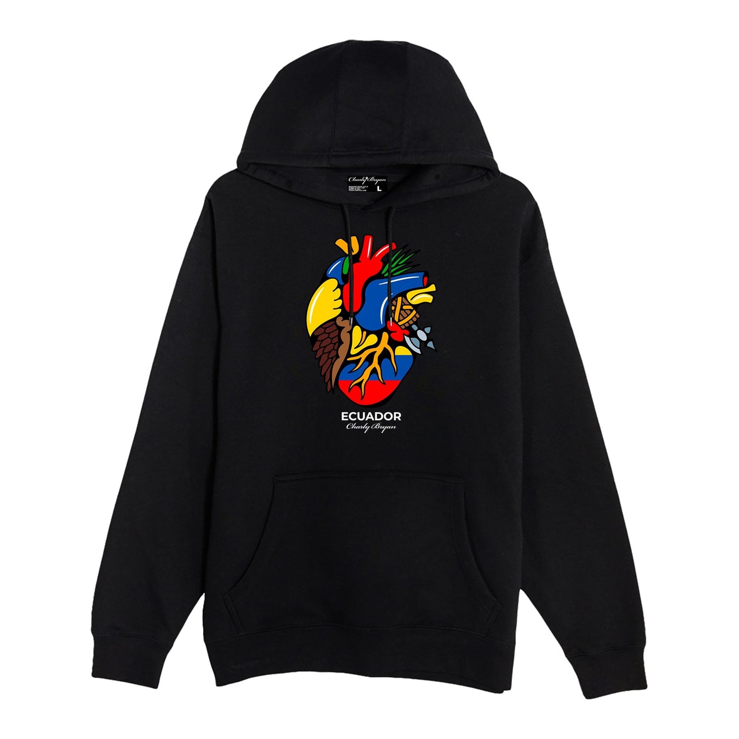 Un pedacito de tu país en tu pecho – Charly Bryan "Ecuador" Hoodie | Flag in My Heart Collection