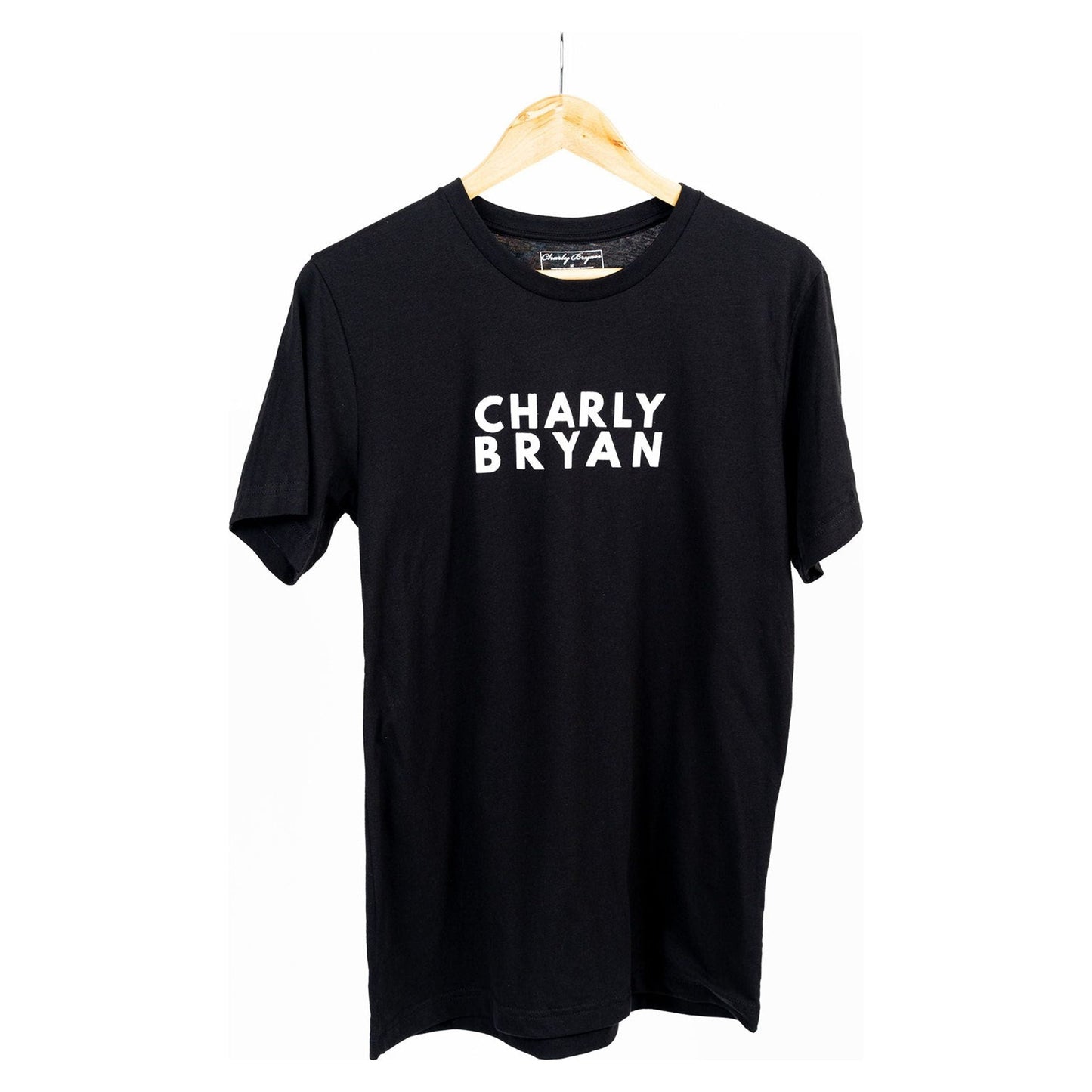 Charly Bryan "Stacked Logo" Sueded Cotton T-Shirt - Bold Collection, Lightweight and Super Soft