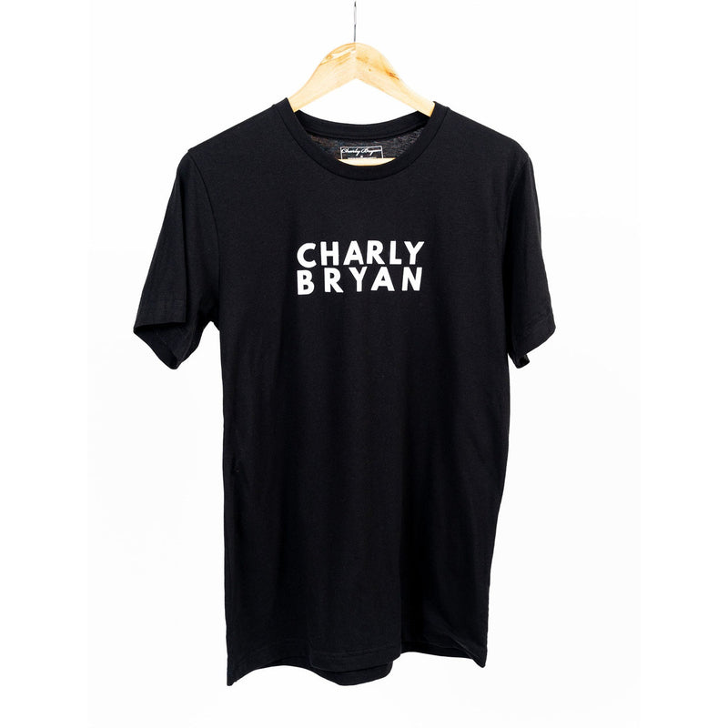 Charly Bryan "Stacked Logo" Sueded Cotton T-Shirt - Bold Collection, Lightweight and Super Soft
