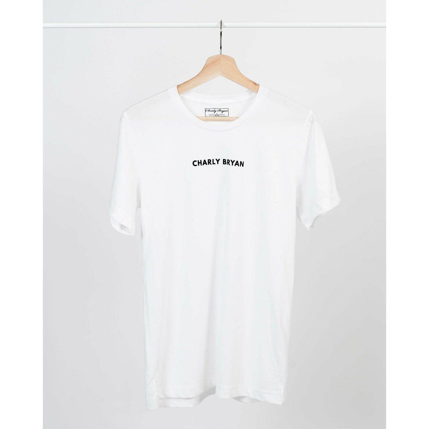 Charly Bryan "Small Logo" Sueded Cotton T-Shirt - Bold Collection, Lightweight and Super Soft