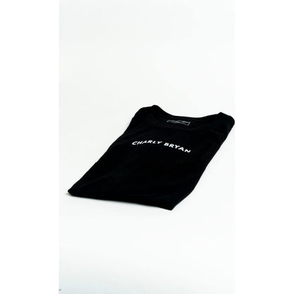 Charly Bryan "Small Logo" Sueded Cotton T-Shirt - Bold Collection, Lightweight and Super Soft