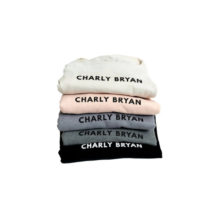 Charly Bryan "Small Logo" Sueded Cotton T-Shirt - Bold Collection, Lightweight and Super Soft