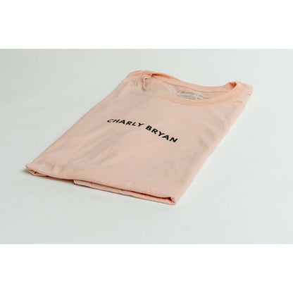 Charly Bryan "Small Logo" Sueded Cotton T-Shirt - Bold Collection, Lightweight and Super Soft