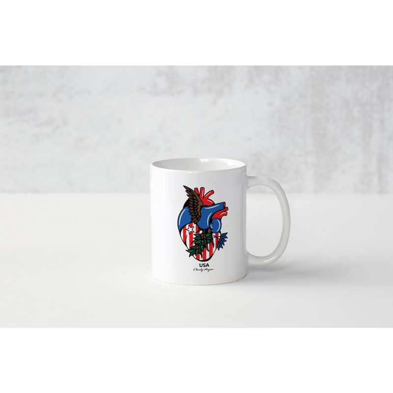 Charly Bryan "USA" Coffee Mug - Flag in my heart collection (Free Shipping Included)