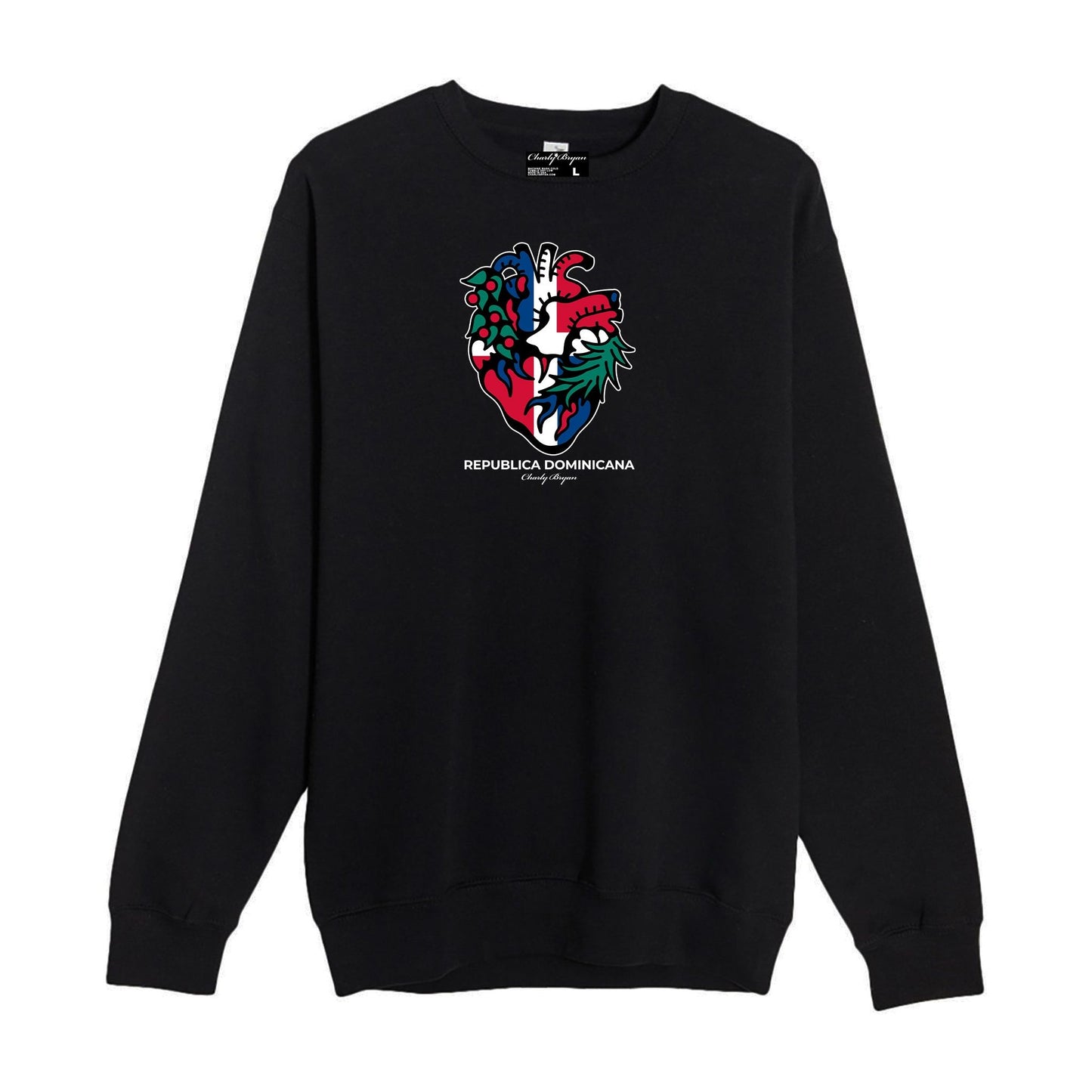 Charly Bryan "Dominican Heart" Crewneck Sweater - Flag in my heart collection