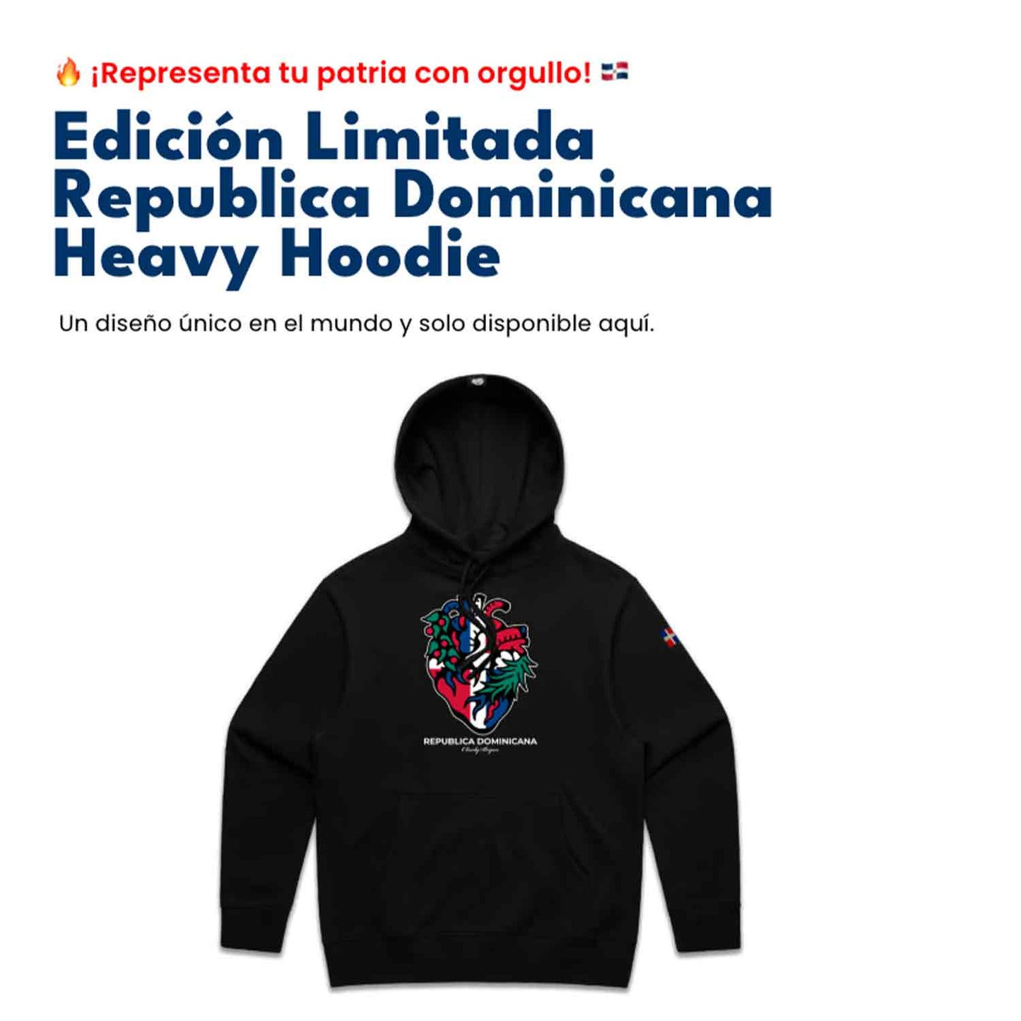 Charly Bryan "República Dominicana"  Premium Heavy Hoodie - Flag in my Heart Collection