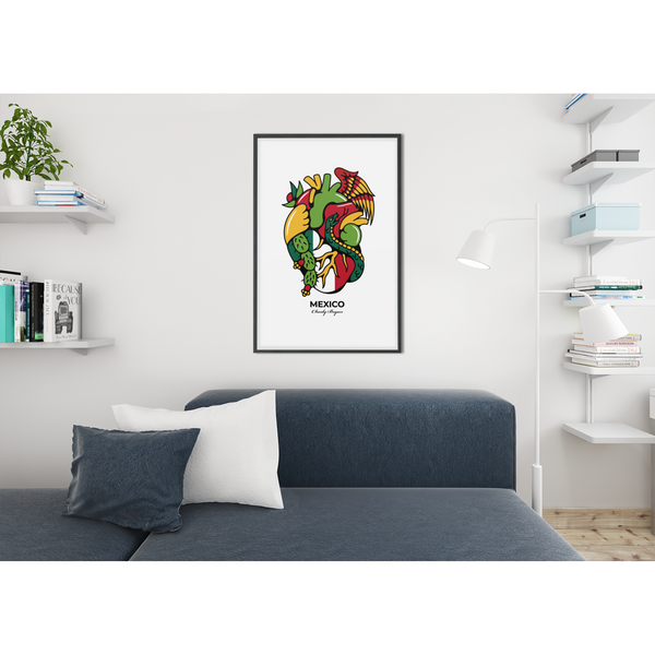 Charly Bryan "Flag in My Heart" Framed Prints: Unleash Your National Pride with Stunning Artistry (24X36 inches) - Premium Quality Craftsmanship and 2 Frame Color Options