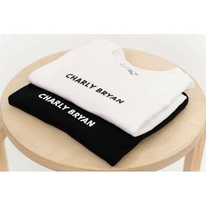 Charly Bryan "Small Logo" Sueded Cotton T-Shirt - Bold Collection, Lightweight and Super Soft