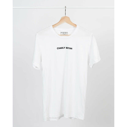 Charly Bryan "Small Logo" Sueded Cotton T-Shirt - Bold Collection, Lightweight and Super Soft