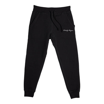 Black Charly Bryan Classic Logo joggers with a small script, drawcord waist and cuffed ankles.