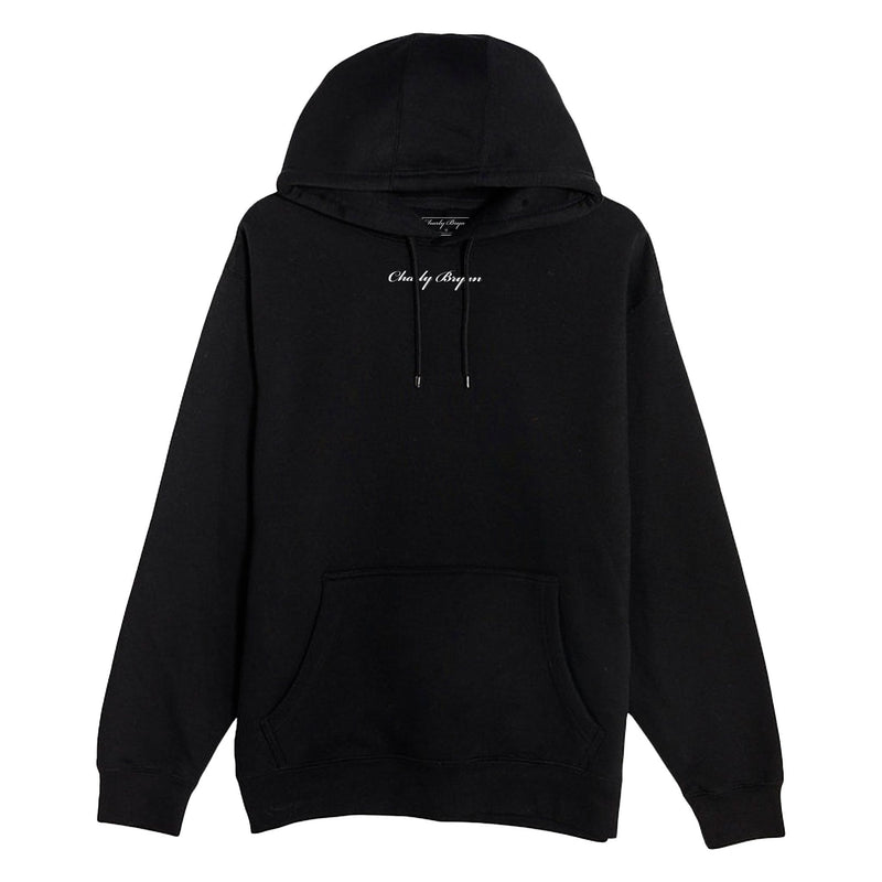 Original black Charly Bryan Classic Hoodie with small white chest script