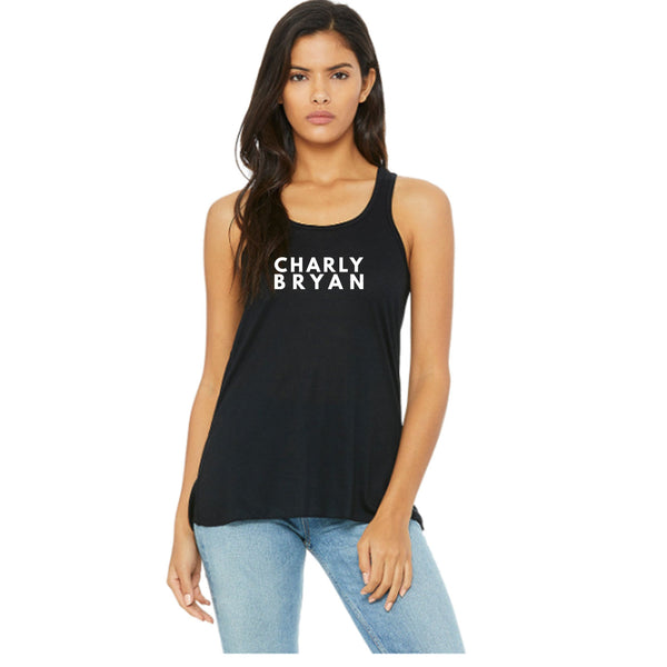 Charly Bryan "Ladies Stacked Logo" Baby Rib Tank Top - Bold Collection