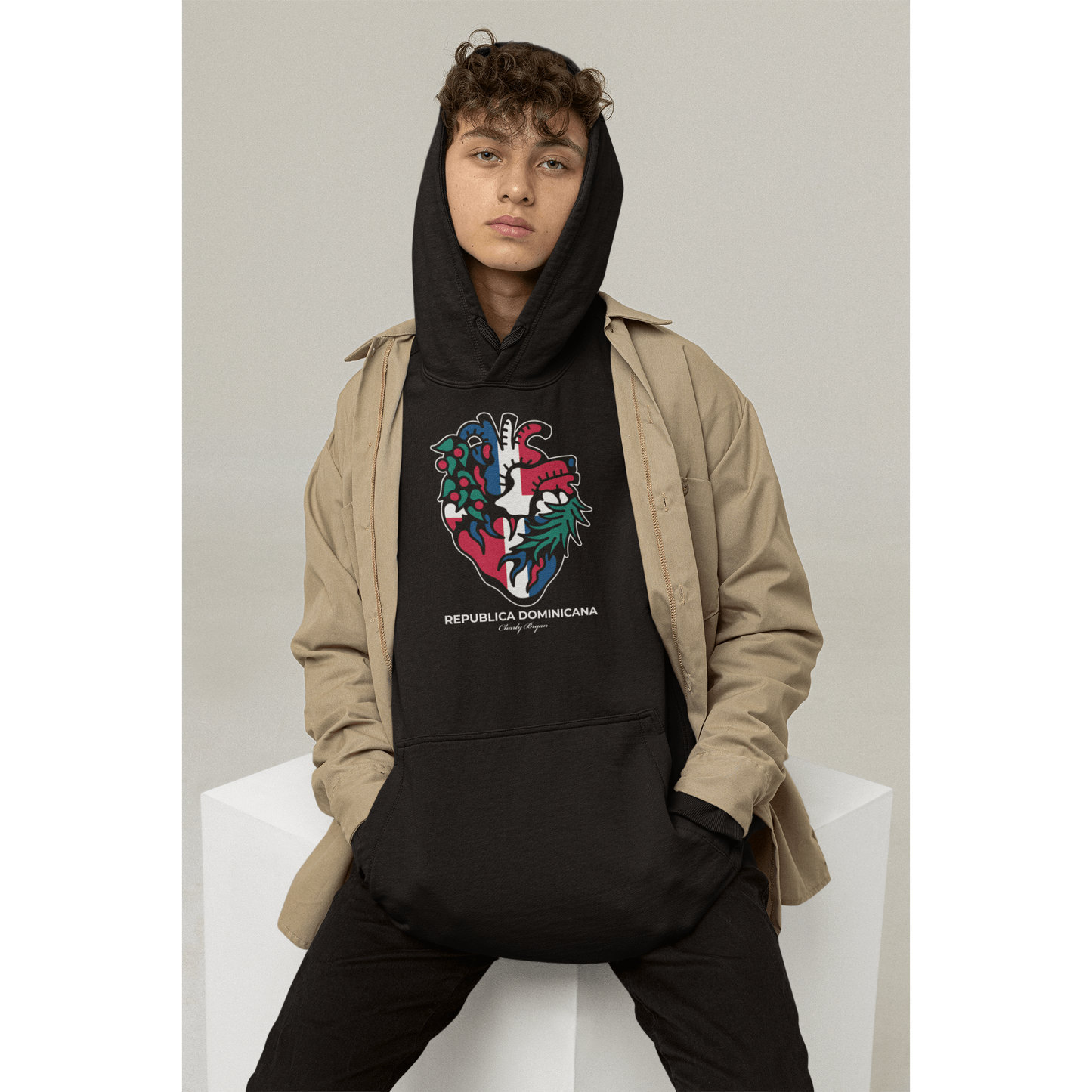 Charly Bryan "República Dominicana"  Premium Heavy Hoodie - Flag in my Heart Collection