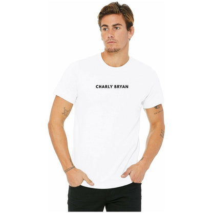 Charly Bryan "Small Logo" Sueded Cotton T-Shirt - Bold Collection, Lightweight and Super Soft